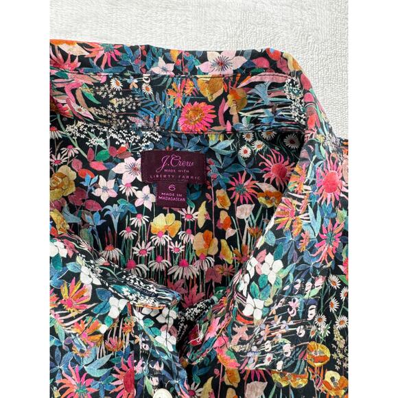 J Crew Liberty of London Floral Top Button up Shirt Long Sleeve Blouse 6 S - Picture 4 of 7
